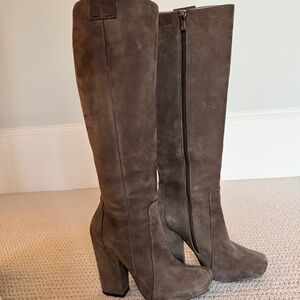 Pura Lopez Grey Suede Boots
